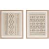 imageKate and Laurel Samori Transitional TwoPiece Framed Textile Art Set 16 x 20 Natural Modern Printed Linen Shadow Box for Use as Gallery Wall Decor or Tribal Wall Art Set