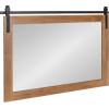 imageKate and Laurel Samuels Rustic Wood Framed Wall Mirror 375 x 2675 Rustic Brown and Dark Charcoal Functional Farmhouse Mirror for DisplayRustic BrownBlack