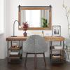 imageKate and Laurel Samuels Rustic Wood Framed Wall Mirror 375 x 2675 Rustic Brown and Dark Charcoal Functional Farmhouse Mirror for DisplayRustic BrownBlack