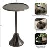 imageKate and Laurel Sanzo Modern Pedestal Round Side Table 15 x 15 x 24 Antique Brass and Black Circle End Table with Metal Tabletop for Use as Indoor Plant Stand or Bedroom NightstandPewter