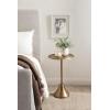 imageKate and Laurel Sanzo Modern Pedestal Round Side Table 15 x 15 x 24 Antique Brass and Black Circle End Table with Metal Tabletop for Use as Indoor Plant Stand or Bedroom NightstandGold