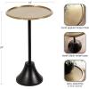 imageKate and Laurel Sanzo Modern Pedestal Round Side Table 15 x 15 x 24 Antique Brass and Black Circle End Table with Metal Tabletop for Use as Indoor Plant Stand or Bedroom NightstandGoldBlack