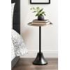 imageKate and Laurel Sanzo Modern Pedestal Round Side Table 15 x 15 x 24 Antique Brass and Black Circle End Table with Metal Tabletop for Use as Indoor Plant Stand or Bedroom NightstandGoldBlack