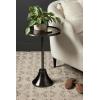imageKate and Laurel Sanzo Modern Pedestal Round Side Table 15 x 15 x 24 Antique Brass and Black Circle End Table with Metal Tabletop for Use as Indoor Plant Stand or Bedroom NightstandPewter