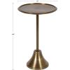 imageKate and Laurel Sanzo Modern Pedestal Round Side Table 15 x 15 x 24 Antique Brass and Black Circle End Table with Metal Tabletop for Use as Indoor Plant Stand or Bedroom NightstandGold