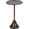 imageKate and Laurel Sanzo Modern Pedestal Round Side Table 15 x 15 x 24 Antique Brass and Black Circle End Table with Metal Tabletop for Use as Indoor Plant Stand or Bedroom NightstandBronze