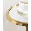 imageKate and Laurel Sanzo Modern Pedestal Round Side Table 15 x 15 x 24 Antique Brass and Black Circle End Table with Metal Tabletop for Use as Indoor Plant Stand or Bedroom NightstandGold