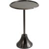 imageKate and Laurel Sanzo Modern Pedestal Round Side Table 15 x 15 x 24 Antique Brass and Black Circle End Table with Metal Tabletop for Use as Indoor Plant Stand or Bedroom NightstandPewter