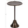 imageKate and Laurel Sanzo Modern Pedestal Round Side Table 15 x 15 x 24 Antique Brass and Black Circle End Table with Metal Tabletop for Use as Indoor Plant Stand or Bedroom NightstandBronze