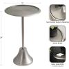 imageKate and Laurel Sanzo Modern Pedestal Round Side Table 15 x 15 x 24 Antique Brass and Black Circle End Table with Metal Tabletop for Use as Indoor Plant Stand or Bedroom NightstandSilver