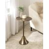 imageKate and Laurel Sanzo Modern Pedestal Round Side Table 15 x 15 x 24 Antique Brass and Black Circle End Table with Metal Tabletop for Use as Indoor Plant Stand or Bedroom NightstandGold