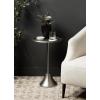 imageKate and Laurel Sanzo Modern Pedestal Round Side Table 15 x 15 x 24 Antique Brass and Black Circle End Table with Metal Tabletop for Use as Indoor Plant Stand or Bedroom NightstandSilver