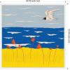 imageKate and Laurel Seaside Scene Framed Canvas Wall Art by Carrie Cantwell 22 x 22 Sylvie White Coastal Beach Nature Animals Art for Wall Decor Living Room Bedroom