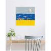imageKate and Laurel Seaside Scene Framed Canvas Wall Art by Carrie Cantwell 22 x 22 Sylvie White Coastal Beach Nature Animals Art for Wall Decor Living Room Bedroom