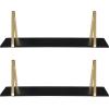 imageKate and Laurel Soloman Modern Wooden Shelves 18 inch Set of 2 White and Gold Contemporary Glam Wall Storage and Home DecorBlackGold