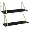 imageKate and Laurel Soloman Modern Wooden Shelves 18 inch Set of 2 White and Gold Contemporary Glam Wall Storage and Home DecorBlackGold