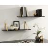 imageKate and Laurel Soloman Modern Wooden Shelves 18 inch Set of 2 White and Gold Contemporary Glam Wall Storage and Home DecorBlackGold