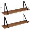 imageKate and Laurel Soloman Modern Wooden Shelves 18 inch Set of 2 White and Gold Contemporary Glam Wall Storage and Home DecorBrownBlack