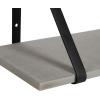 imageKate and Laurel Soloman Modern Wooden Shelves 18 inch Set of 2 White and Gold Contemporary Glam Wall Storage and Home DecorGrayBlack