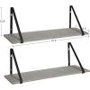 imageKate and Laurel Soloman Modern Wooden Shelves 18 inch Set of 2 White and Gold Contemporary Glam Wall Storage and Home DecorGrayBlack