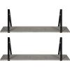 imageKate and Laurel Soloman Modern Wooden Shelves 18 inch Set of 2 White and Gold Contemporary Glam Wall Storage and Home DecorGrayBlack