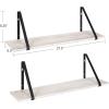 imageKate and Laurel Soloman Modern Wooden Shelves 18 inch Set of 2 White and Gold Contemporary Glam Wall Storage and Home DecorWhite