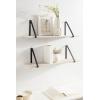 imageKate and Laurel Soloman Modern Wooden Shelves 18 inch Set of 2 White and Gold Contemporary Glam Wall Storage and Home DecorWhite