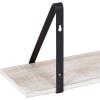 imageKate and Laurel Soloman Modern Wooden Shelves 18 inch Set of 2 White and Gold Contemporary Glam Wall Storage and Home DecorWhite