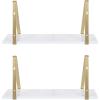 imageKate and Laurel Soloman Modern Wooden Shelves 18 inch Set of 2 White and Gold Contemporary Glam Wall Storage and Home DecorWhiteGold