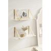 imageKate and Laurel Soloman Modern Wooden Shelves 18 inch Set of 2 White and Gold Contemporary Glam Wall Storage and Home DecorWhiteGold