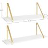 imageKate and Laurel Soloman Modern Wooden Shelves 18 inch Set of 2 White and Gold Contemporary Glam Wall Storage and Home DecorWhiteGold