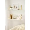 imageKate and Laurel Soloman Modern Wooden Shelves 18 inch Set of 2 White and Gold Contemporary Glam Wall Storage and Home DecorWhiteGold