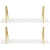 imageKate and Laurel Soloman Modern Wooden Shelves 18 inch Set of 2 White and Gold Contemporary Glam Wall Storage and Home DecorWhiteGold