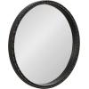 imageKate and Laurel Stallworth Decorative Textured Round Mirror 30 Inch Diameter Light Natural Coastal Ornate Circle Mirror with Carved Detail Design for Bathroom Mirror for Over SinkBlack