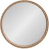 imageKate and Laurel Stallworth Decorative Textured Round Mirror 30 Inch Diameter Light Natural Coastal Ornate Circle Mirror with Carved Detail Design for Bathroom Mirror for Over SinkNatural