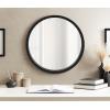 imageKate and Laurel Stallworth Decorative Textured Round Mirror 30 Inch Diameter Light Natural Coastal Ornate Circle Mirror with Carved Detail Design for Bathroom Mirror for Over SinkBlack