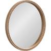 imageKate and Laurel Stallworth Decorative Textured Round Mirror 30 Inch Diameter Light Natural Coastal Ornate Circle Mirror with Carved Detail Design for Bathroom Mirror for Over SinkNatural