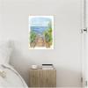 imageKate and Laurel Stariway to Beach Cape Cod Framed Canvas Wall Art by Patricia Shaw 18 x 24 Sylvie Beaded White Coastal Beach Landscapes Nature Art for Wall Decor Living Room Bedroom