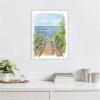 imageKate and Laurel Stariway to Beach Cape Cod Framed Canvas Wall Art by Patricia Shaw 18 x 24 Sylvie Beaded White Coastal Beach Landscapes Nature Art for Wall Decor Living Room Bedroom