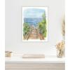 imageKate and Laurel Stariway to Beach Cape Cod Framed Canvas Wall Art by Patricia Shaw 18 x 24 Sylvie Beaded White Coastal Beach Landscapes Nature Art for Wall Decor Living Room Bedroom