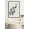 imageKate and Laurel Sylvie 658 Peacock Framed Linen Textured Canvas Wall Art by Teju Reval of SnazzyHues 23x33 Gold Decorative Modern Animal Art Print for WallGold