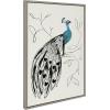 imageKate and Laurel Sylvie 658 Peacock Framed Linen Textured Canvas Wall Art by Teju Reval of SnazzyHues 23x33 Gold Decorative Modern Animal Art Print for WallGray