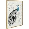 imageKate and Laurel Sylvie 658 Peacock Framed Linen Textured Canvas Wall Art by Teju Reval of SnazzyHues 23x33 Gold Decorative Modern Animal Art Print for WallGold