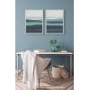 imageKate and Laurel Sylvie Abstract Teal Beach Horizon Framed Canvas Wall Art Set by The Creative Bunch Studio 2 Piece Set 18x24 White Modern Landscape Wall Dcor Art Set