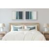 imageKate and Laurel Sylvie Abstract Teal Beach Horizon Framed Canvas Wall Art Set by The Creative Bunch Studio 2 Piece Set 18x24 White Modern Landscape Wall Dcor Art Set