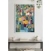 imageKate and Laurel Sylvie Afternoon Delight Framed Canvas Wall Art by Leah Nadeau 23x33 Gold Decorative Abstract Print for WallWhite
