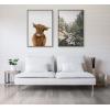 imageKate and Laurel Sylvie Animal Studio Highland Framed Canvas Wall Art by Amy Peterson Art Studio 18x24 Natural Whimsical Fun Animal Farmhouse Art for WallGray