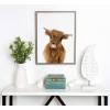 imageKate and Laurel Sylvie Animal Studio Highland Framed Canvas Wall Art by Amy Peterson Art Studio 18x24 Natural Whimsical Fun Animal Farmhouse Art for WallGrey