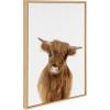 imageKate and Laurel Sylvie Animal Studio Highland Framed Canvas Wall Art by Amy Peterson Art Studio 18x24 Natural Whimsical Fun Animal Farmhouse Art for WallNatural
