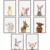 imageKate and Laurel Sylvie Animal Studio Highland Framed Canvas Wall Art by Amy Peterson Art Studio 18x24 Natural Whimsical Fun Animal Farmhouse Art for WallGrey